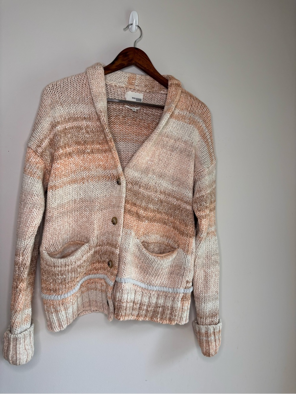 Wilfred Free Hosk Sweater Chunky Knit Cardigan Brown Medium